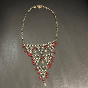 Elegant Gold and Red Necklace